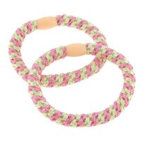 Metallfreie gewebte Haargummis beige-rosa