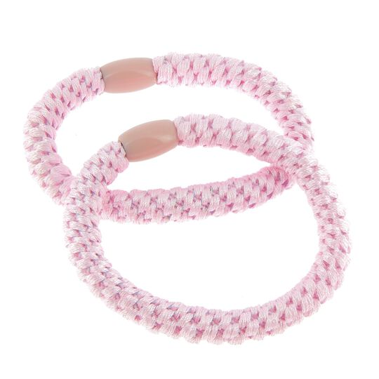 Metallfreie gewebte Haargummis Bonbonrosa
