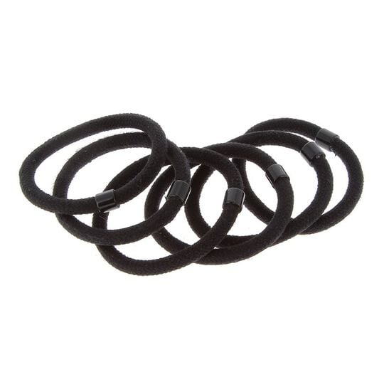 8 schwarze Haargummis