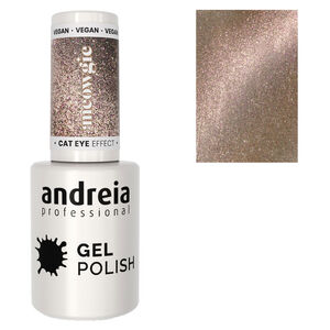 Halbpermanenter Nagellack Cat Eye Effect dunkelbraun mit rosa Schimmer