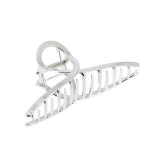 Metall-Krokodilklammer &bdquo;Unendlich&rdquo; gl&auml;nzendes Silber