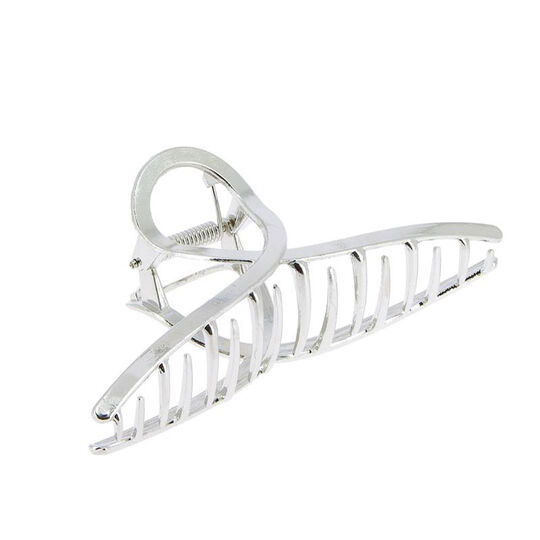 Metall-Krokodilklammer &bdquo;Unendlich&rdquo; gl&auml;nzendes Silber