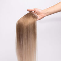Tape In Extensions Ombre Echthaar 55 cm 8/Silber