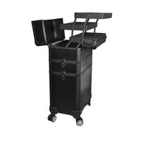 Schwarzer 3D-Koffer mit 3 Etagen