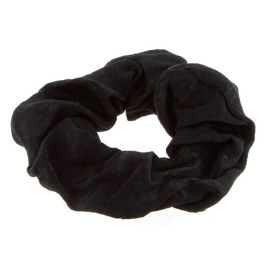 Haargummi aus satinierter Baumwolle Schwarz