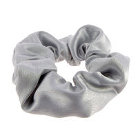 Haargummi aus satinierter Baumwolle metallic grau