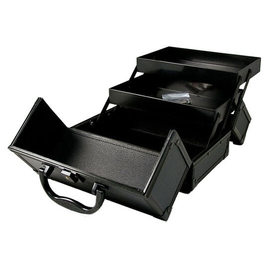 Mini-Make-up-Koffer aus schwarzem Aluminium