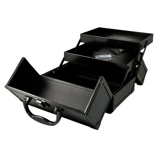 Mini-Make-up-Koffer aus schwarzem Aluminium