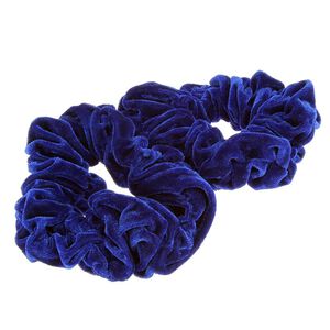 2 XXL-Samt-Haargummis Blau