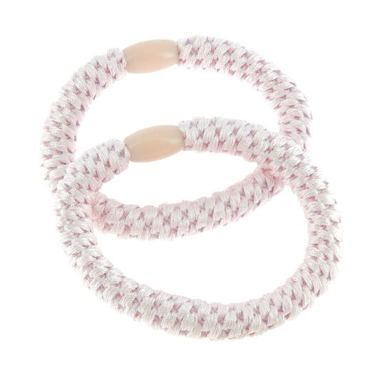 Metallfreie gewebte Haargummis hellrosa