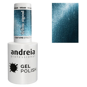 Halbpermanenter Nagellack Cat Eye Effect petrolblau mit blauen Schimmern