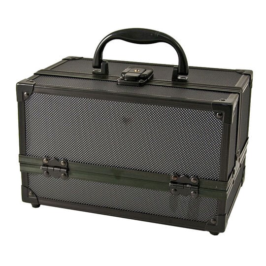 Mini-Make-up-Koffer aus schwarzem Aluminium