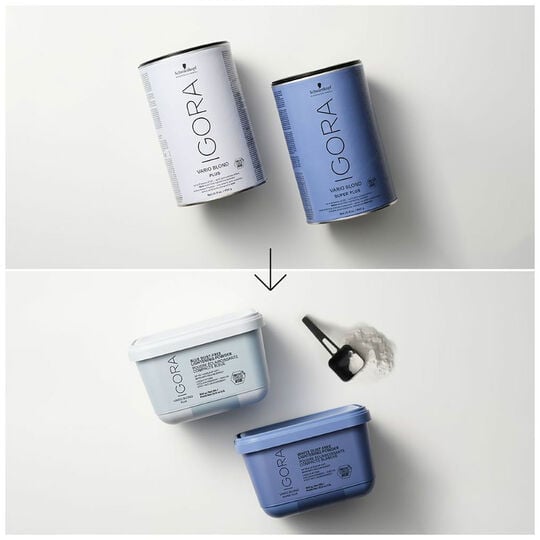 Wei&szlig;es, kompaktes Aufhellungspulver Igora Vario Blond Super +