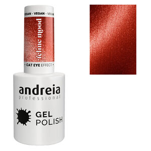 Halbpermanenter Nagellack Cat Eye Effect rot mit roten Reflexen
