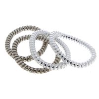 D&uuml;nne Scoubidou-Haargummis grau und silberfarben