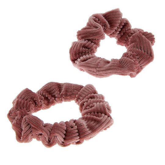 Duo-Haargummis aus Cord rosa
