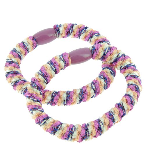 Metallfreie gewebte Haargummis dunkelviolett