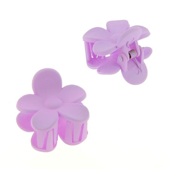 2 Kleine Blumenklammern in lila