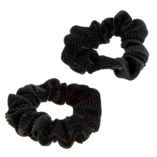 Duo-Haargummis aus Cord Schwarz