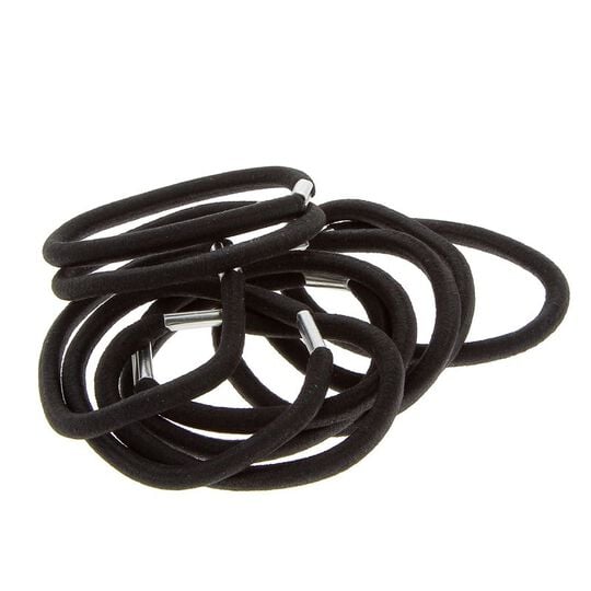 10 schwarze Metallhaargummis