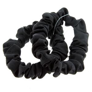 2 d&uuml;nne Satin-Haargummis Schwarz