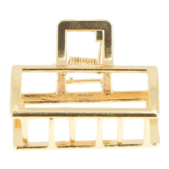 Kleine Metall-Krokodilklammer Rechteck goldfarben