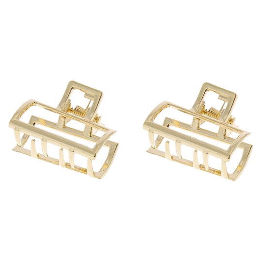 Mini-Haarklammern aus vergoldetem Metall