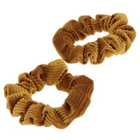 Duo-Haargummis aus Cord ockerfarben