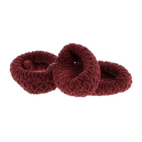 Elastische Haargummis XXL, 3er-Pack Bordeauxrot