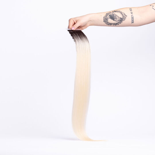 Tape In Extensions Invisible Echthaar 55cm Ascheplatte