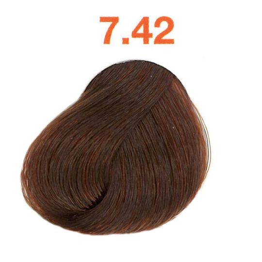 Permanente Haarfarbe Majirel 7.42 kupferblond mit Schimmer