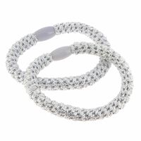 Metallfreie gewebte Haargummis in Silber