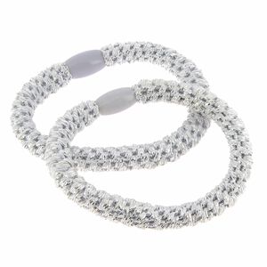 Metallfreie gewebte Haargummis in Silber