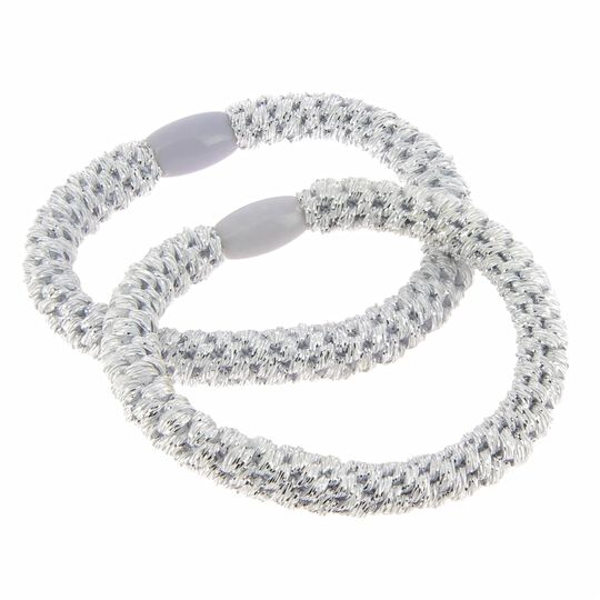 Metallfreie gewebte Haargummis in Silber