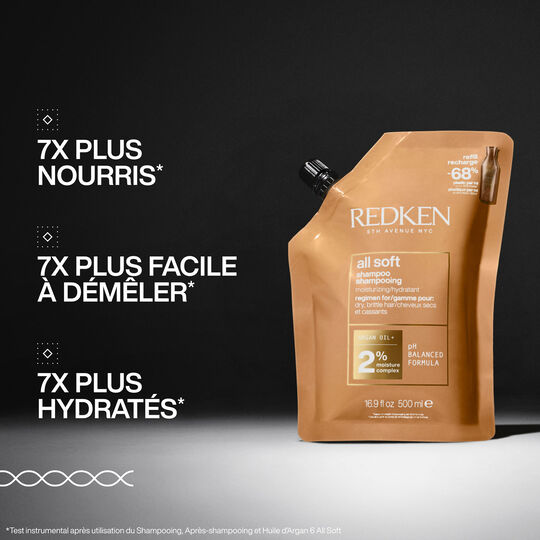 Feuchtigkeitsspendendes Shampoo f&uuml;r trockenes und strapaziertes Haar All Soft 300&nbsp;ml + Nachf&uuml;llung 500&nbsp;ml