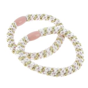 Metallfreie gewebte Haargummis Ros&eacute;gold