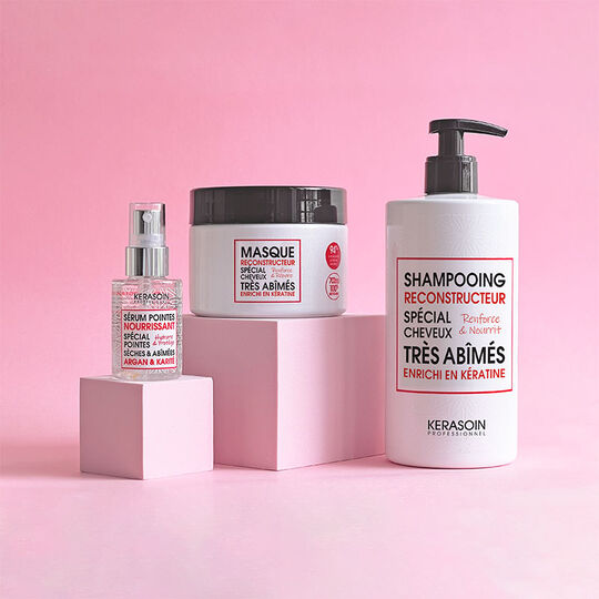 Rekonstruierendes Keratin-Set aus Shampoo, Maske und Serum