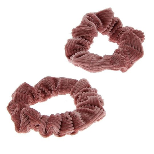 Duo-Haargummis aus Cord rosa