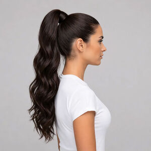 Ponytail Extensions Echthaar 55 cm 1B