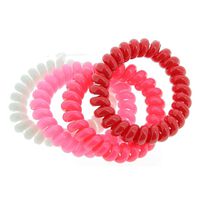 Scoubidou-Gummib&auml;nder in 4 Farben Rosa und Wei&szlig;
