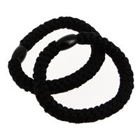 Metallfreie gewebte Haargummis schwarz