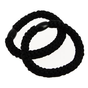 Metallfreie gewebte Haargummis schwarz