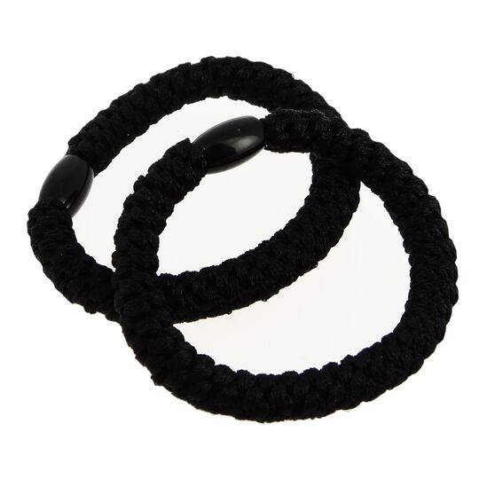 Metallfreie gewebte Haargummis schwarz