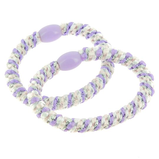 Metallfreie gewebte Haargummis lila