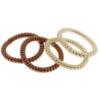 D&uuml;nne Scoubidou-Haargummis Bronze und Gold