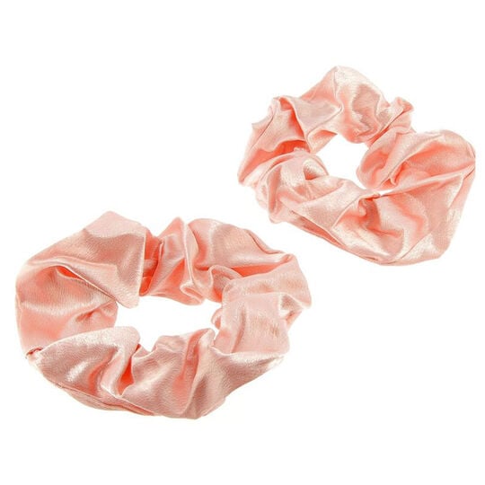 2 Satin-Haargummis rosa