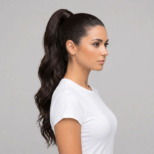 Ponytail Extensions Echthaar 55 cm 1B