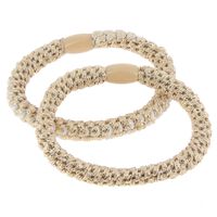 Metallfreie gewebte Haargummis in Gold