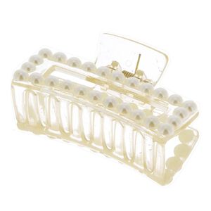 Rechteckige Krokodilklemme mit Perlen transparent