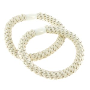 Metallfreie gewebte Haargummis in Ecru